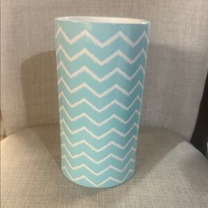 Shiraleah Light Blue Chevron Vase